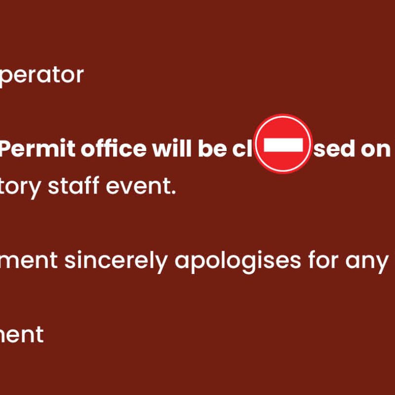 2025 Permit office closure 8 Aug website banner 2000 X 787